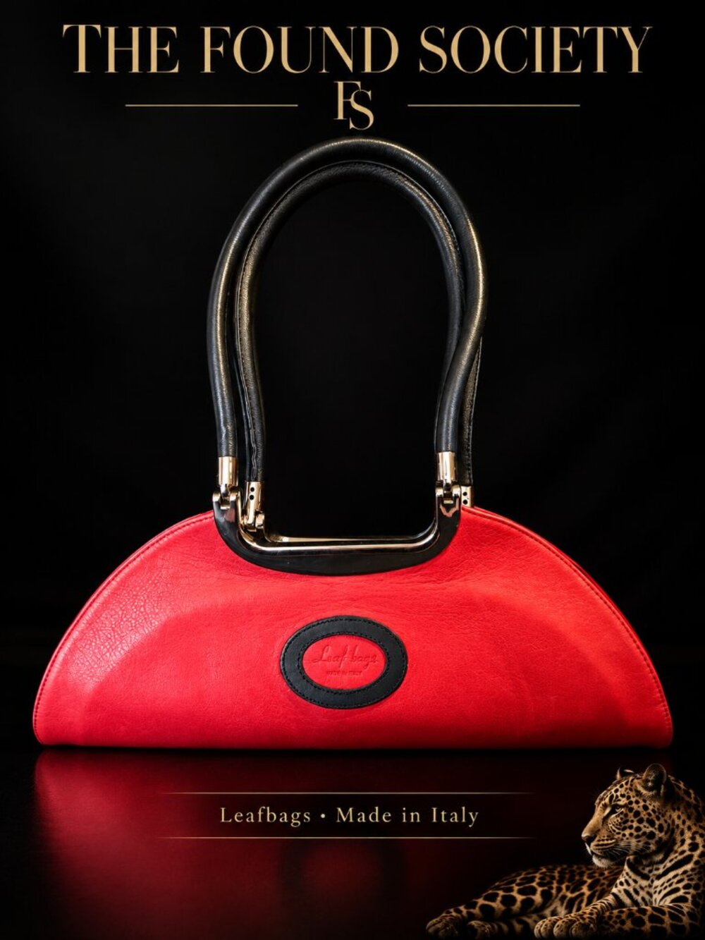 Leaf Bags Italy Red Leather Half Moon Shoulder Bag Vera Pelle Statement Purse